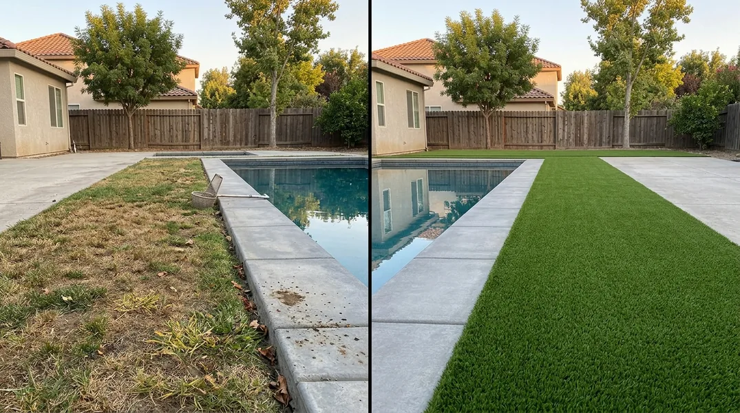 Result artificial grass installation in Fresno - Fresno Turf Installation